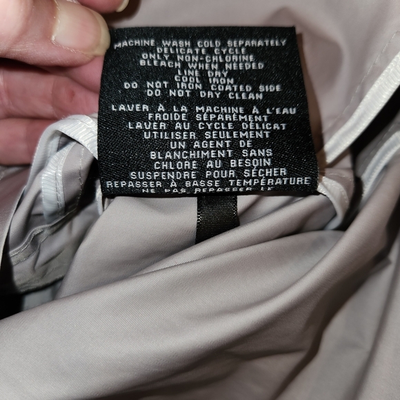 Cole Haan Packable Rain Jacket Size S/P Light Gray Zip Front With Snap Closure - Picture 13 of 15